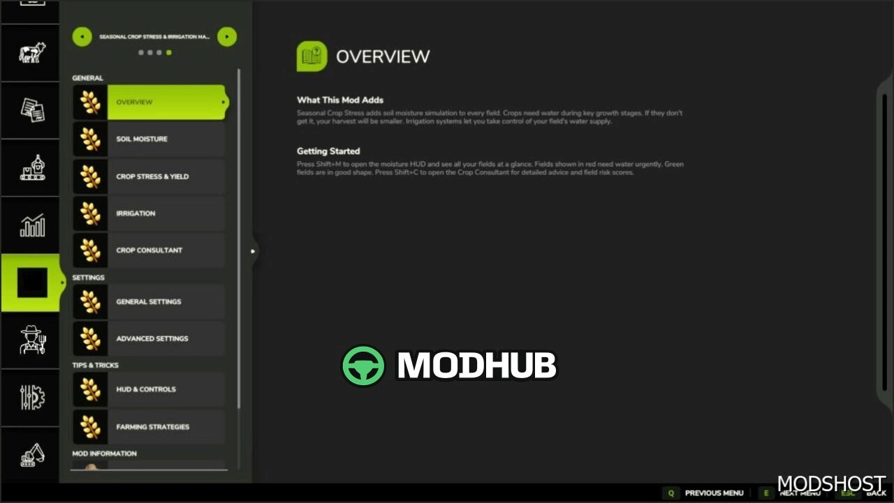 Мод Seasonal Crop Stress V1.0.7 для Farming Simulator 25