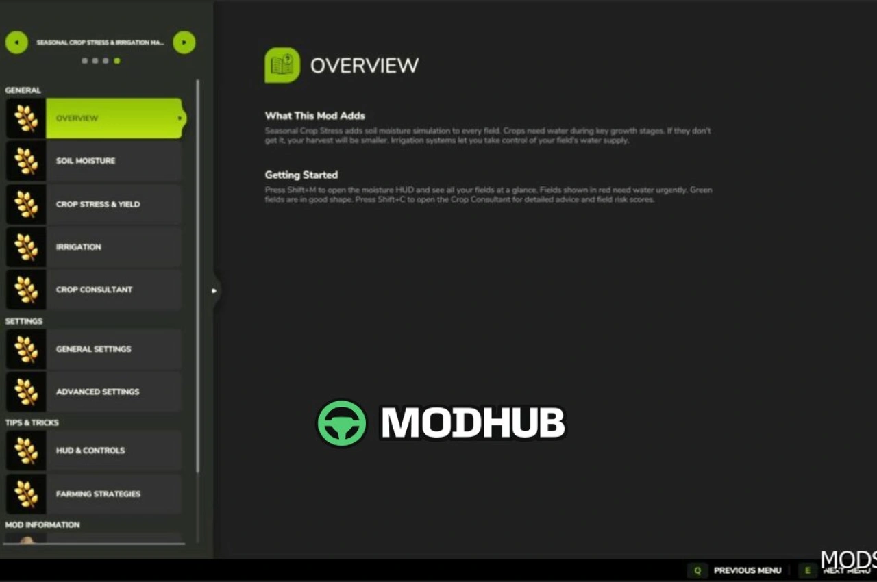 Мод Seasonal Crop Stress V1.0.7 для Farming Simulator 25