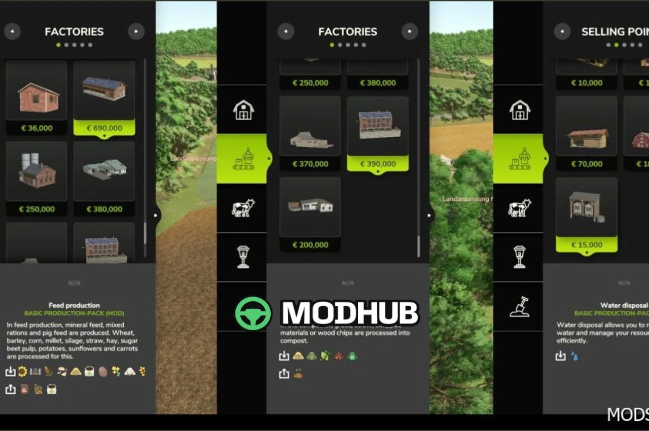 Пакет основного виробництва V1.0.0.3 для Farming Simulator 25