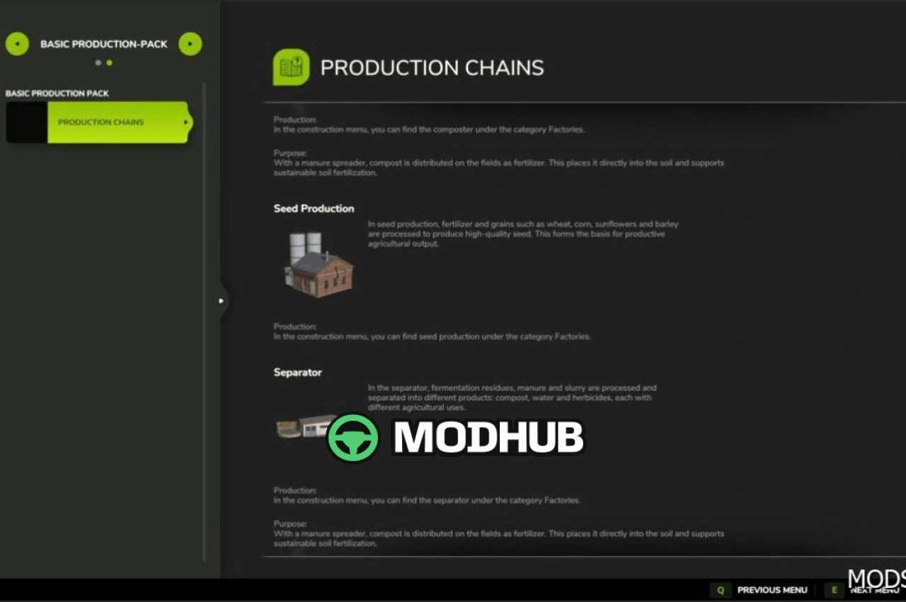 Пакет основного виробництва V1.0.0.3 для Farming Simulator 25