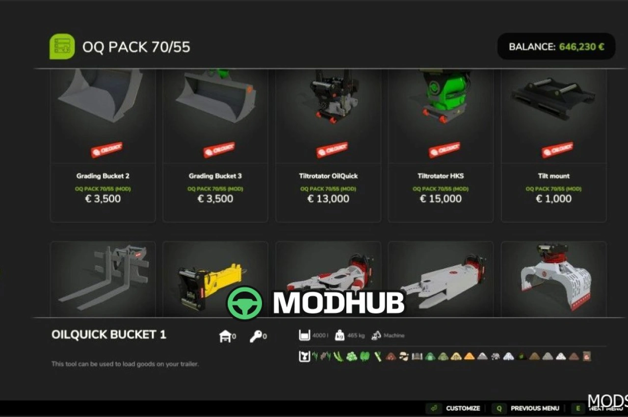 Пакет OQ 70/55 для Farming Simulator 25