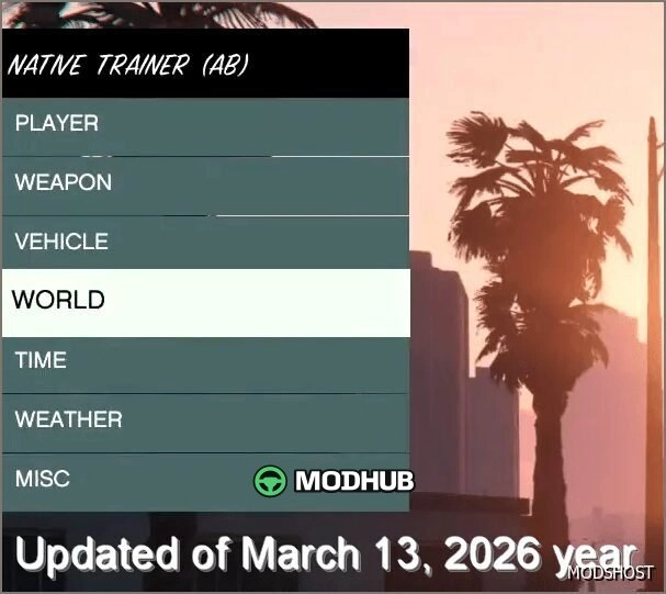 Скрипт мод Nativetrainer від Alexander Blade для GTA 5