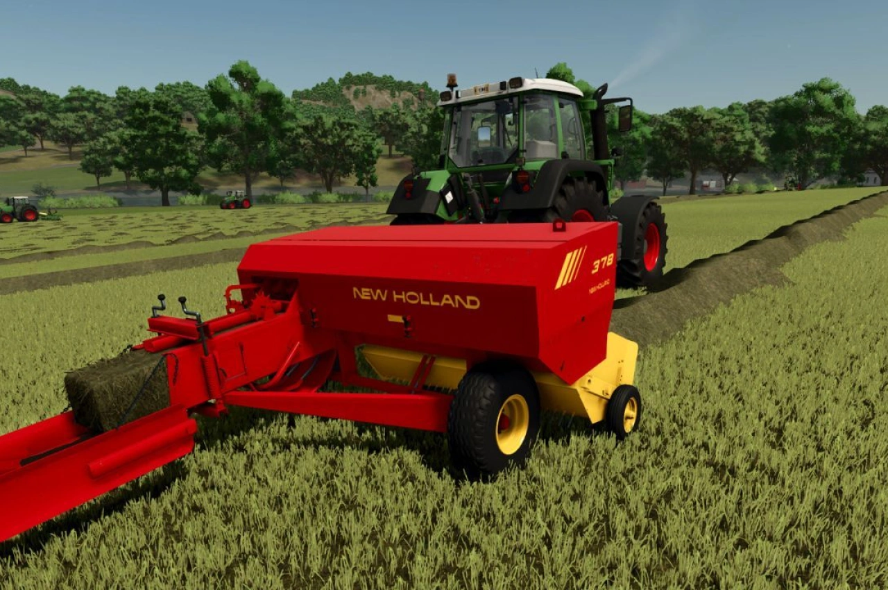 Прес-підбирач New Holland Hayliner 378 для Farming Simulator 25