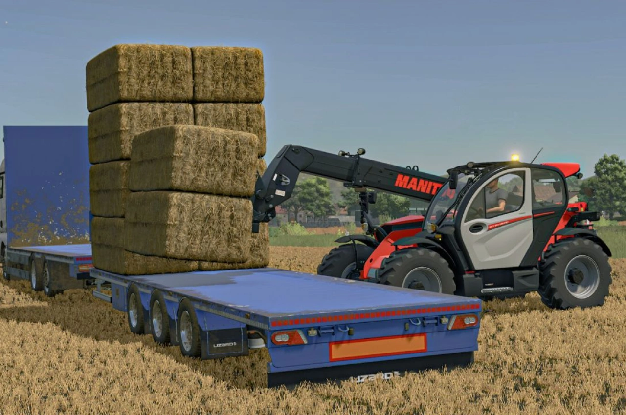 Причіп Lizard Straw Transport для Farming Simulator 25