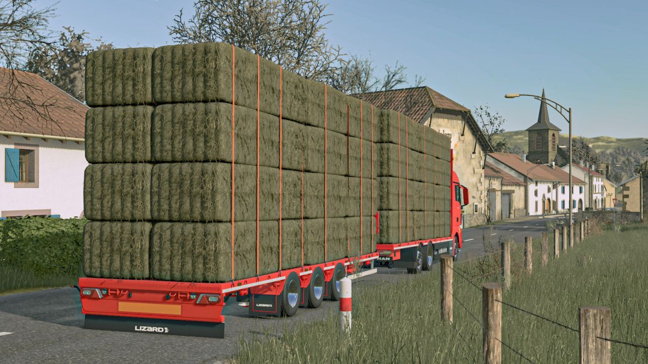 Причіп Lizard Straw Transport для Farming Simulator 25