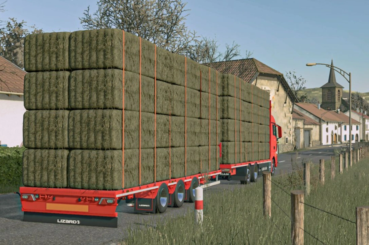Причіп Lizard Straw Transport для Farming Simulator 25
