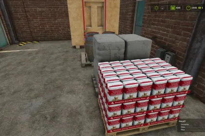 Підіймальні піддони та тюки (по 100 кг) — Liftable Pallets And Bales для Farming Simulator 25 — 2