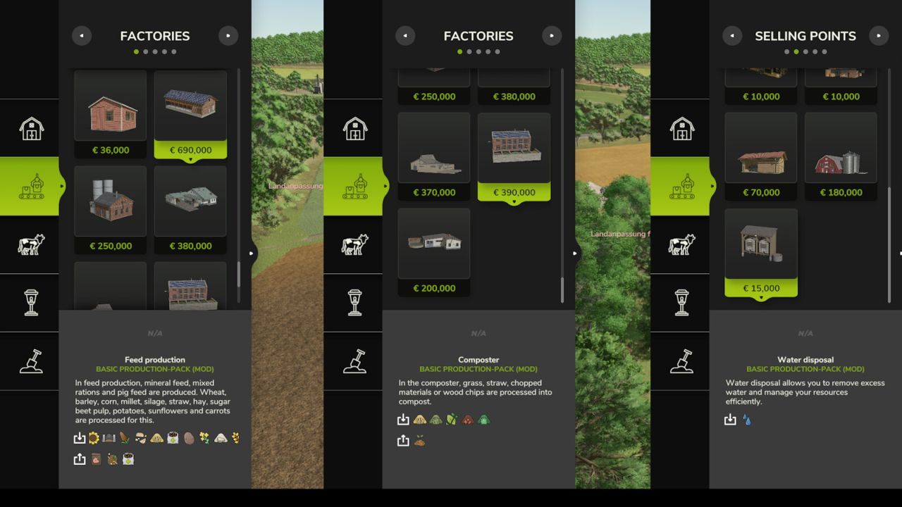Пакет базового виробництва для Farming Simulator 25