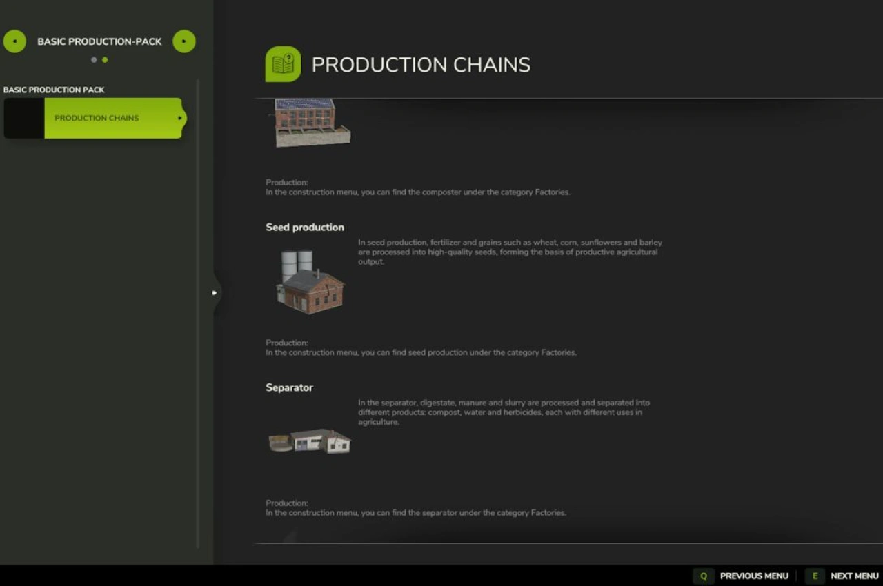 Пакет базового виробництва для Farming Simulator 25