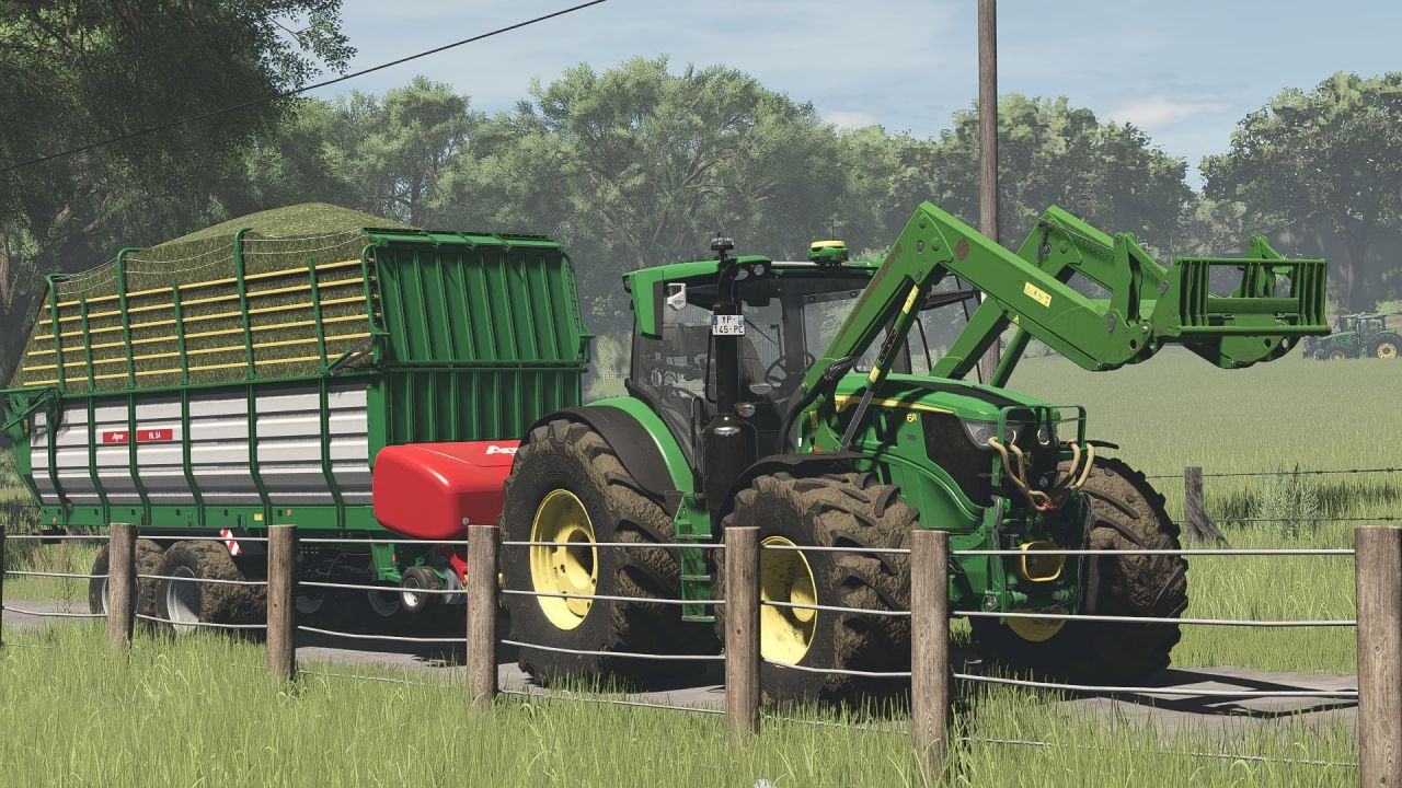 Трактор John Deere 6R Medium+ для Farming Simulator 25