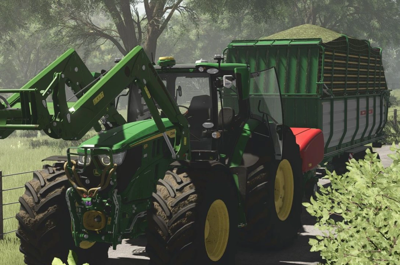 Трактор John Deere 6R Medium+ для Farming Simulator 25