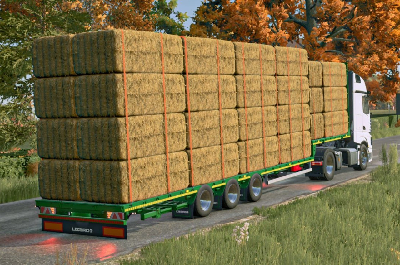 Причіп Lizard Straw Bale для Farming Simulator 25