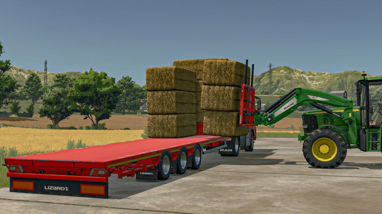 Причіп Lizard Straw Bale для Farming Simulator 25