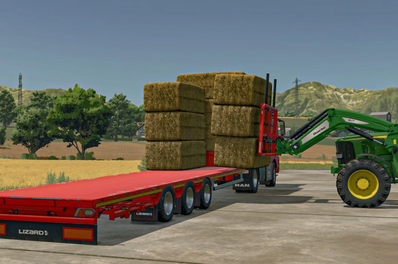 Причіп Lizard Straw Bale для Farming Simulator 25