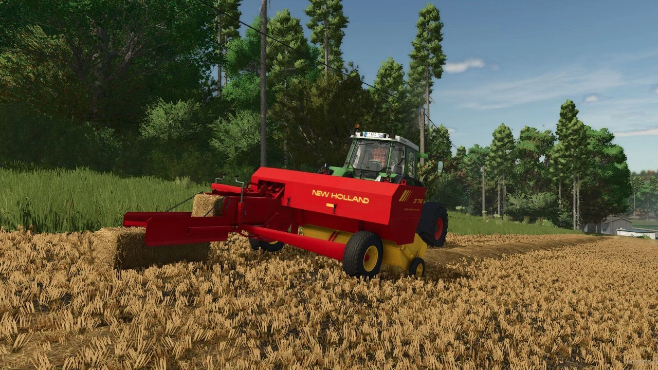 Прес-підбирач New Holland Hayliner 378 для Farming Simulator 25