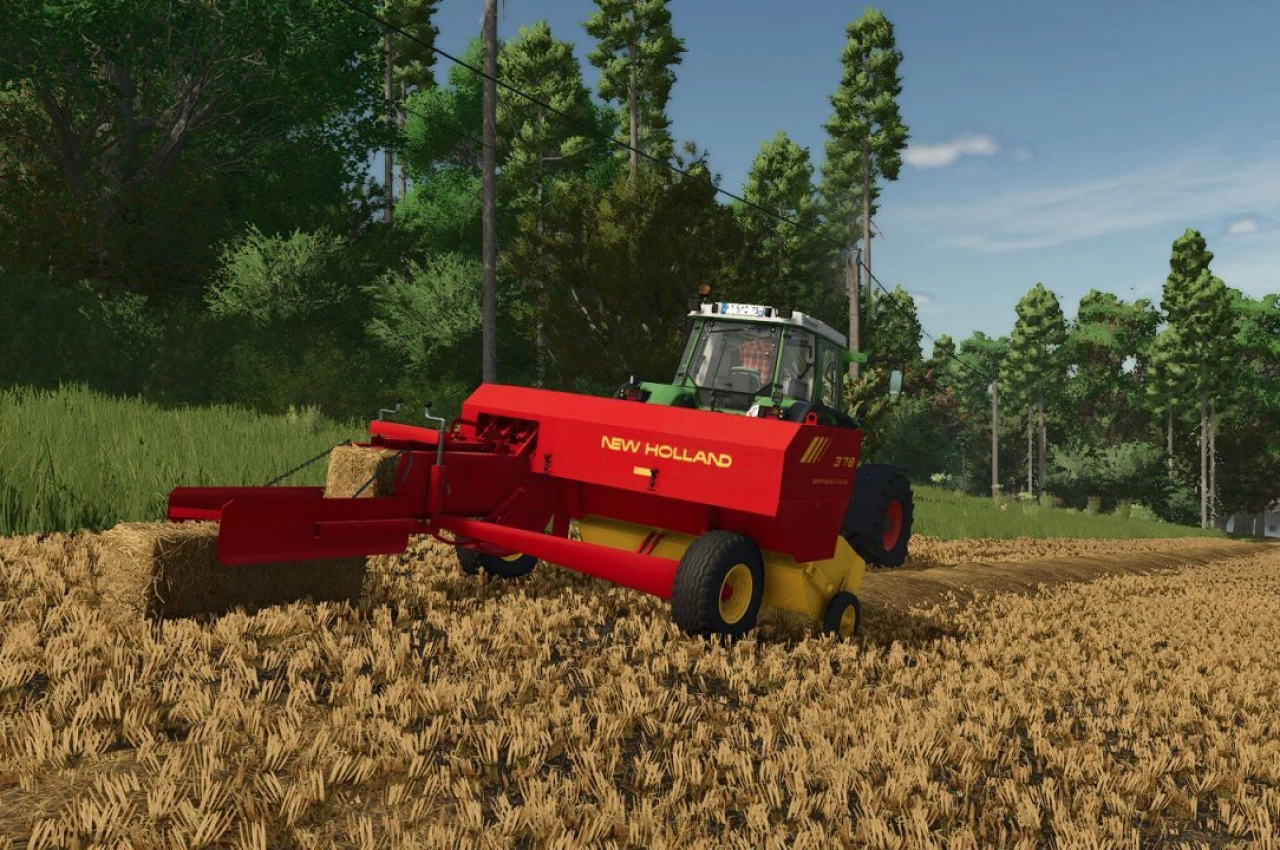 Прес-підбирач New Holland Hayliner 378 для Farming Simulator 25