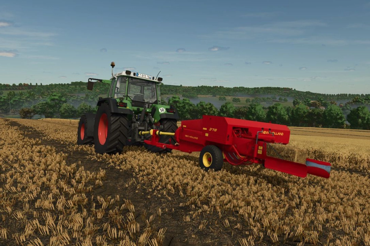 Прес-підбирач New Holland Hayliner 378 для Farming Simulator 25
