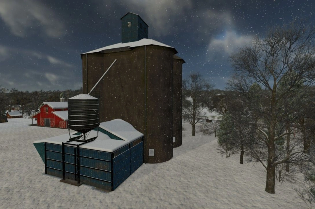 Великий бетонний силос для зерна для Farming Simulator 25