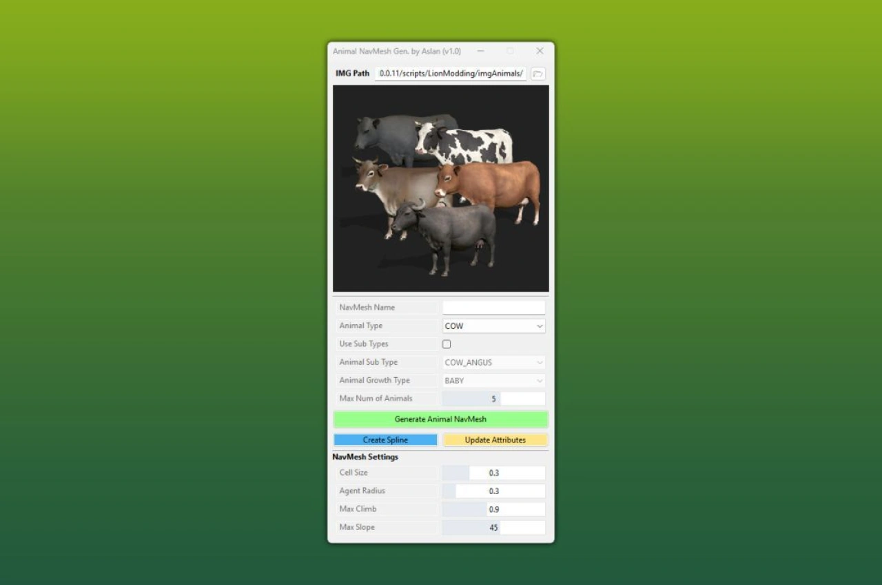 Скрипт GE10 - Генератор NavMesh для тварин для Farming Simulator 25