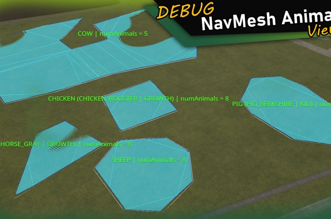 Скрипт GE10 - Генератор NavMesh для тварин для Farming Simulator 25