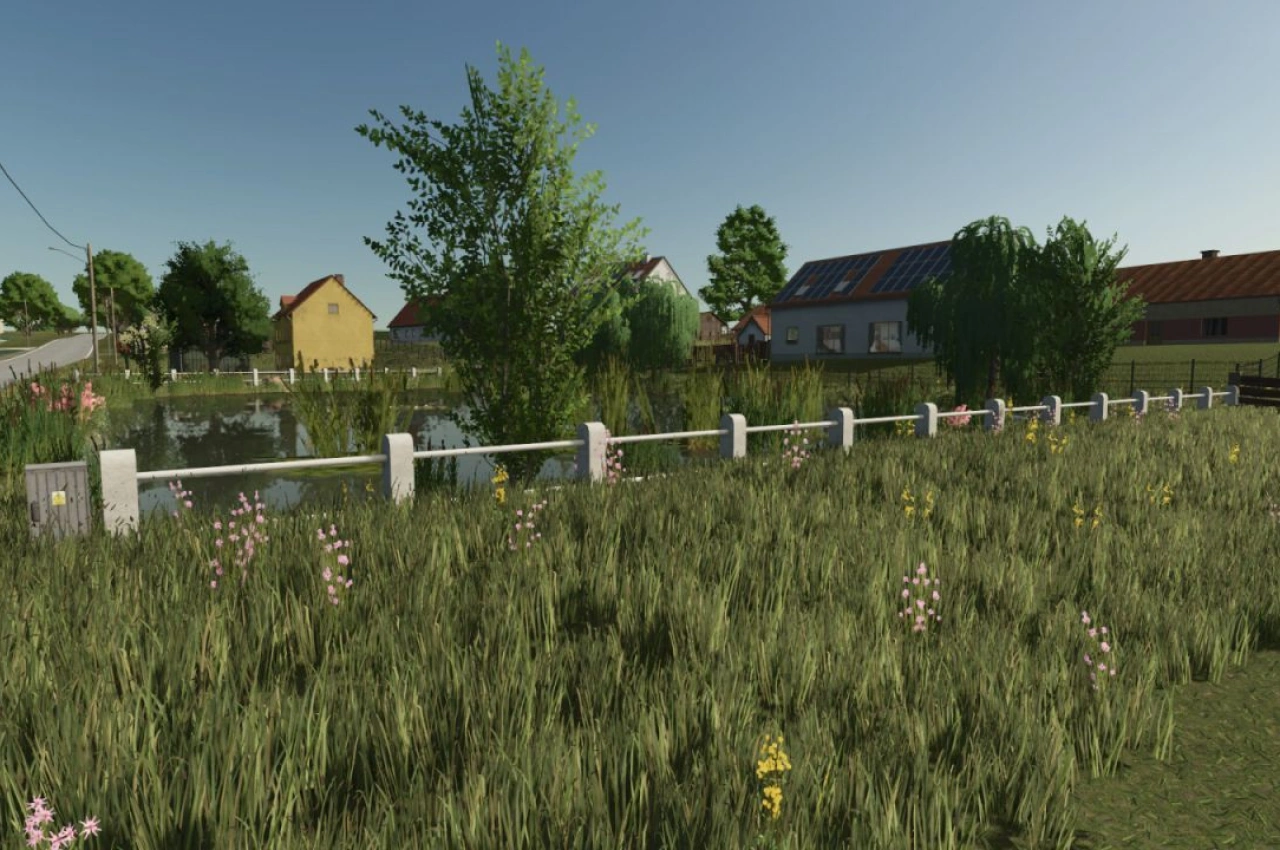 Білий штукатурний паркан (передбачуваний) для Farming Simulator 25