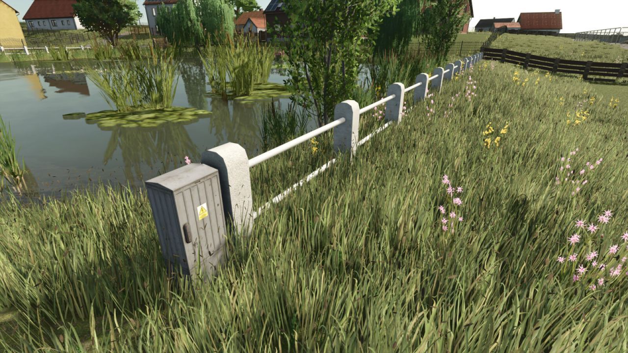Білий штукатурний паркан (передбачуваний) для Farming Simulator 25