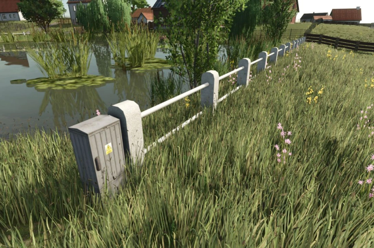 Білий штукатурний паркан (передбачуваний) для Farming Simulator 25