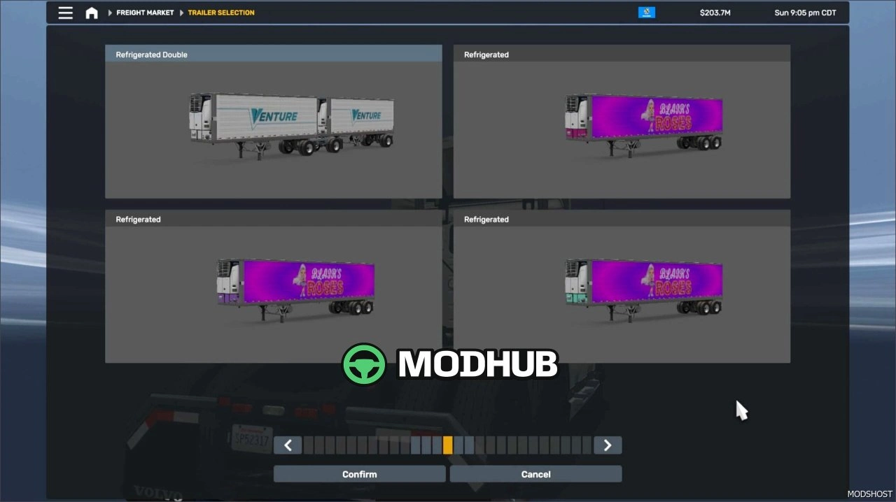 Пакет скінів напівпричепа Blair’s Roses & ROX Painting для American Truck Simulator