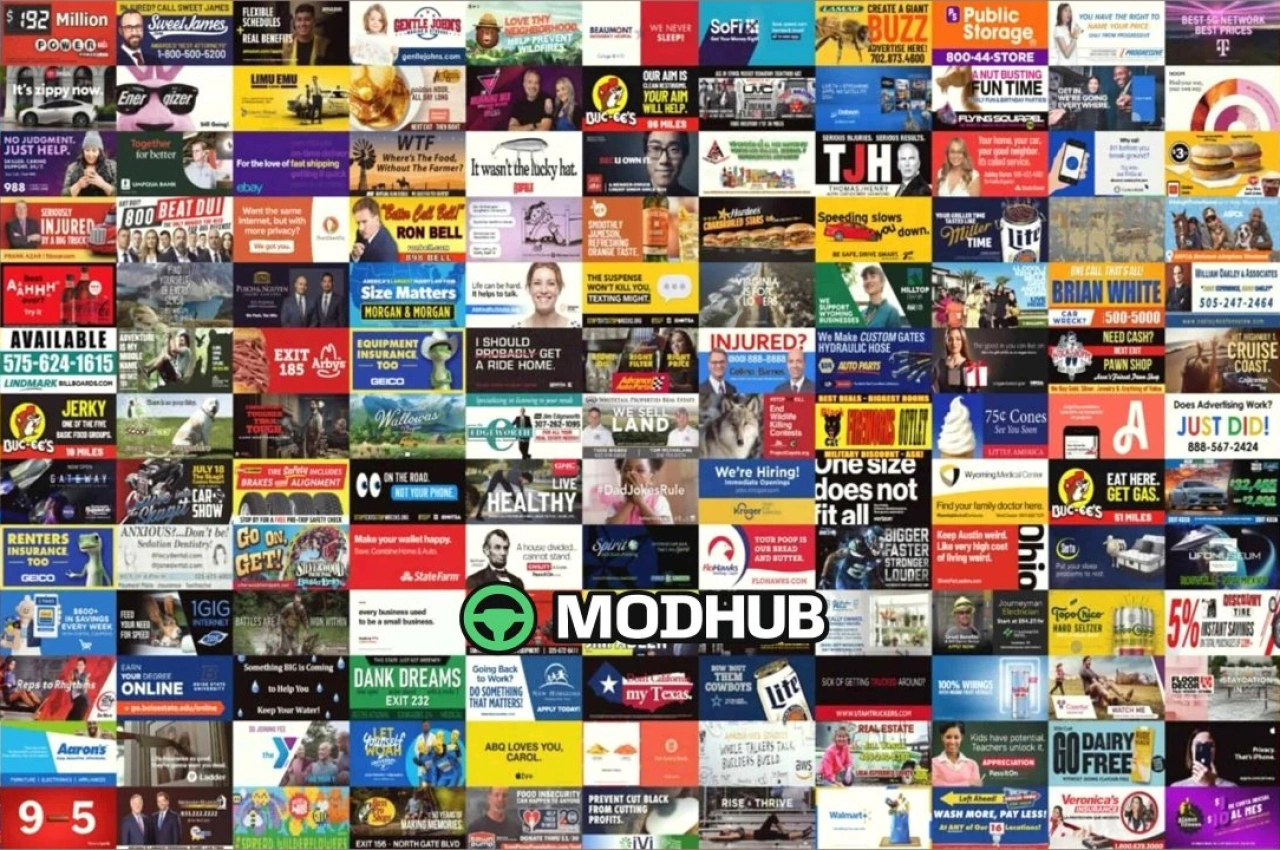 Мапа Рекламних Щитів Реального Світу V2026.03.22 для American Truck Simulator