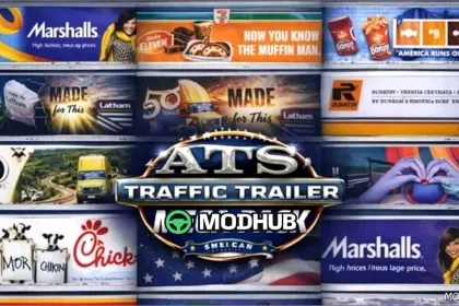 Pakiet Przyczep Ruchu Mega do American Truck Simulator