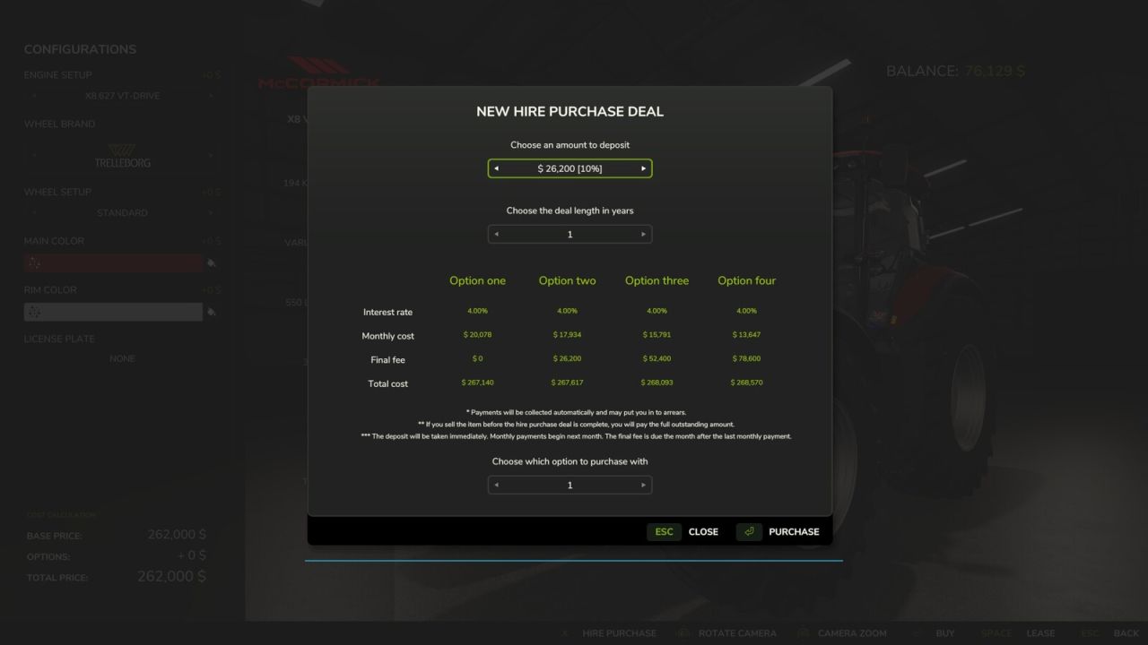 Мод Hire Purchase для Farming Simulator 25