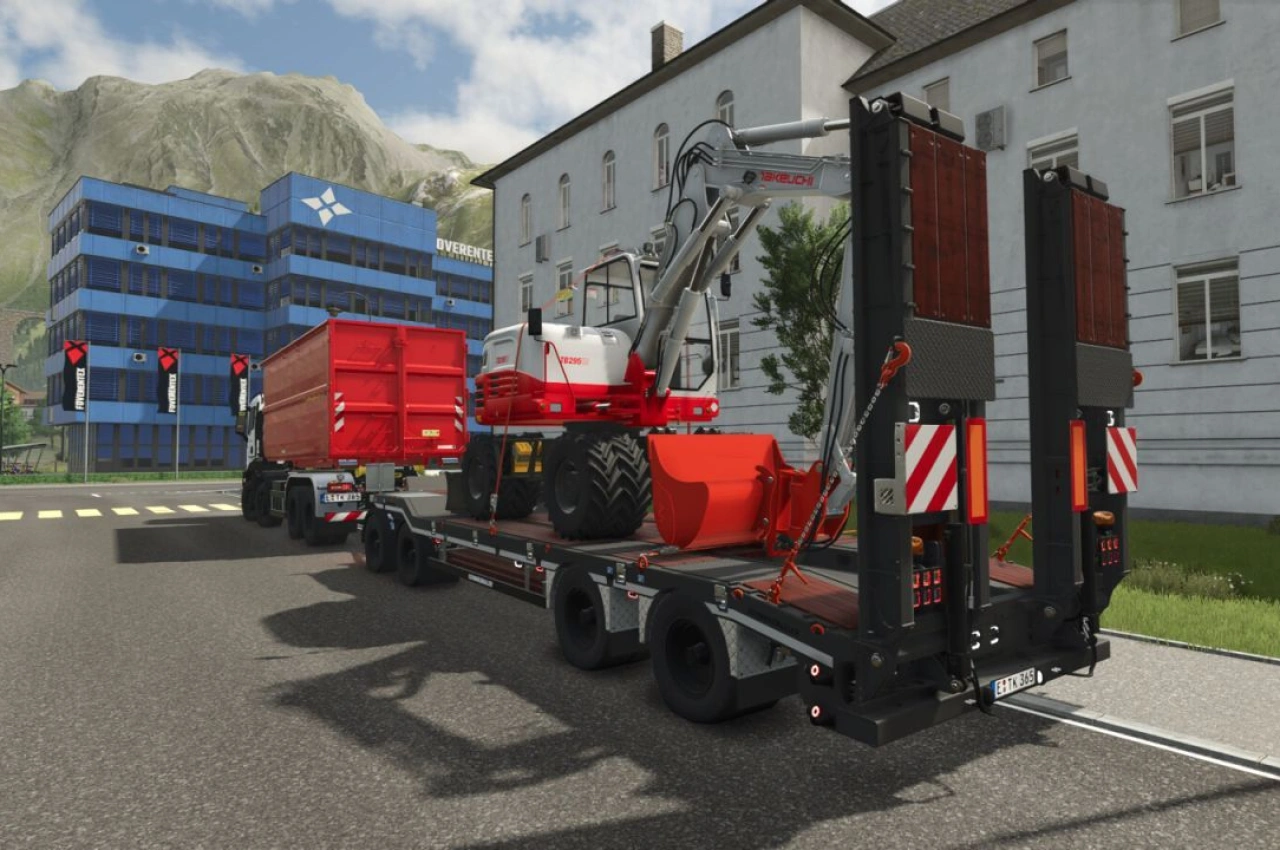 Низькорамний причіп Schwarzmüller 4-Axle для Farming Simulator 25