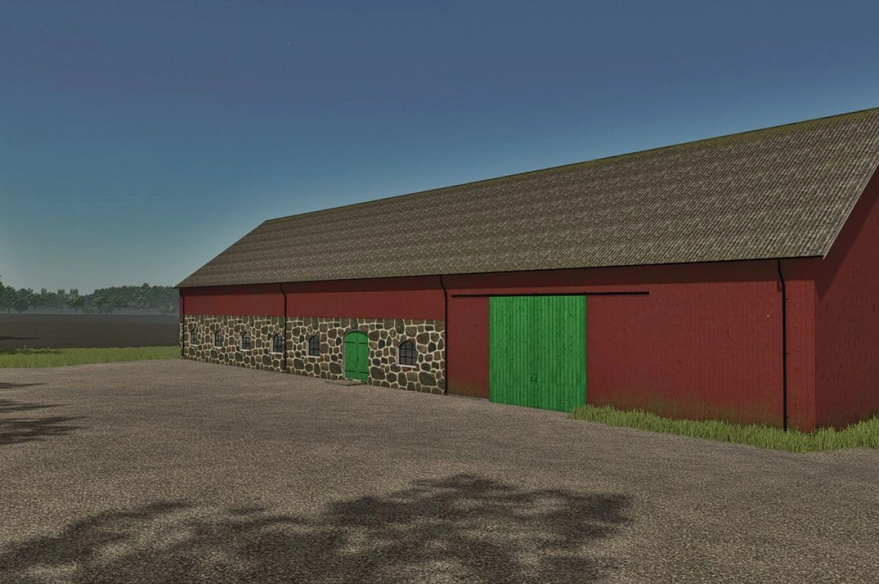 Стара корівник з місцем для зберігання для Farming Simulator 25