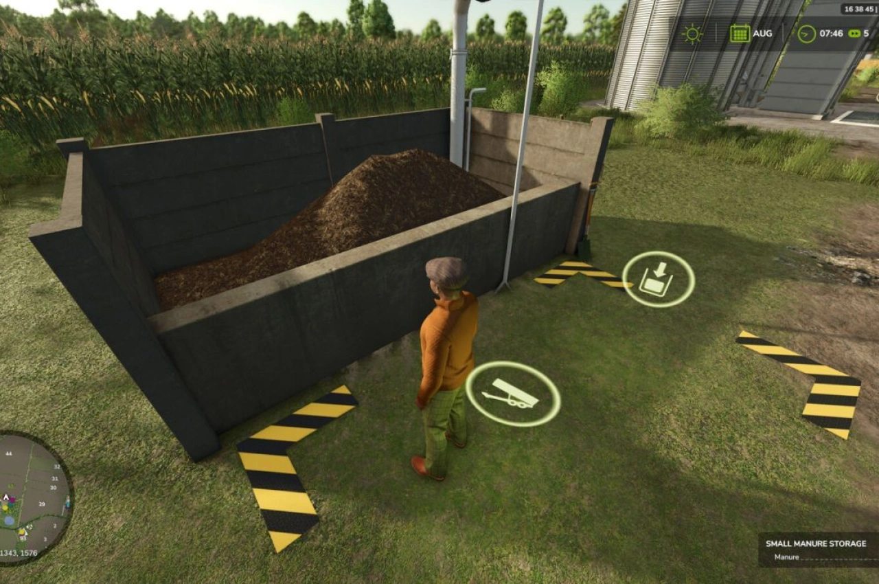 Сховище для каміння, дерев'яних трісок та гною для Farming Simulator 25