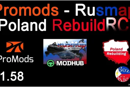 Map Promods Nordic Horizons – Rusmap (aldi) – Poland Rebuild RC for Euro Truck Simulator 2