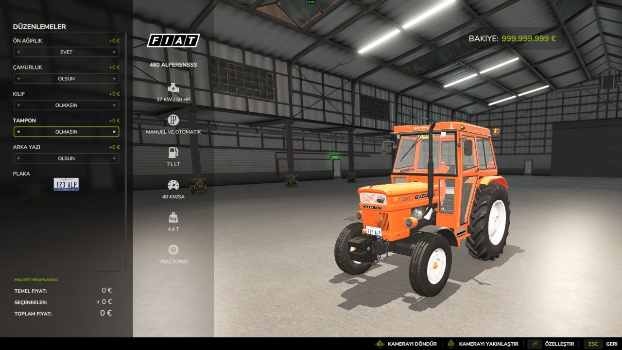 Трактор Fiat 480 для Farming Simulator 25