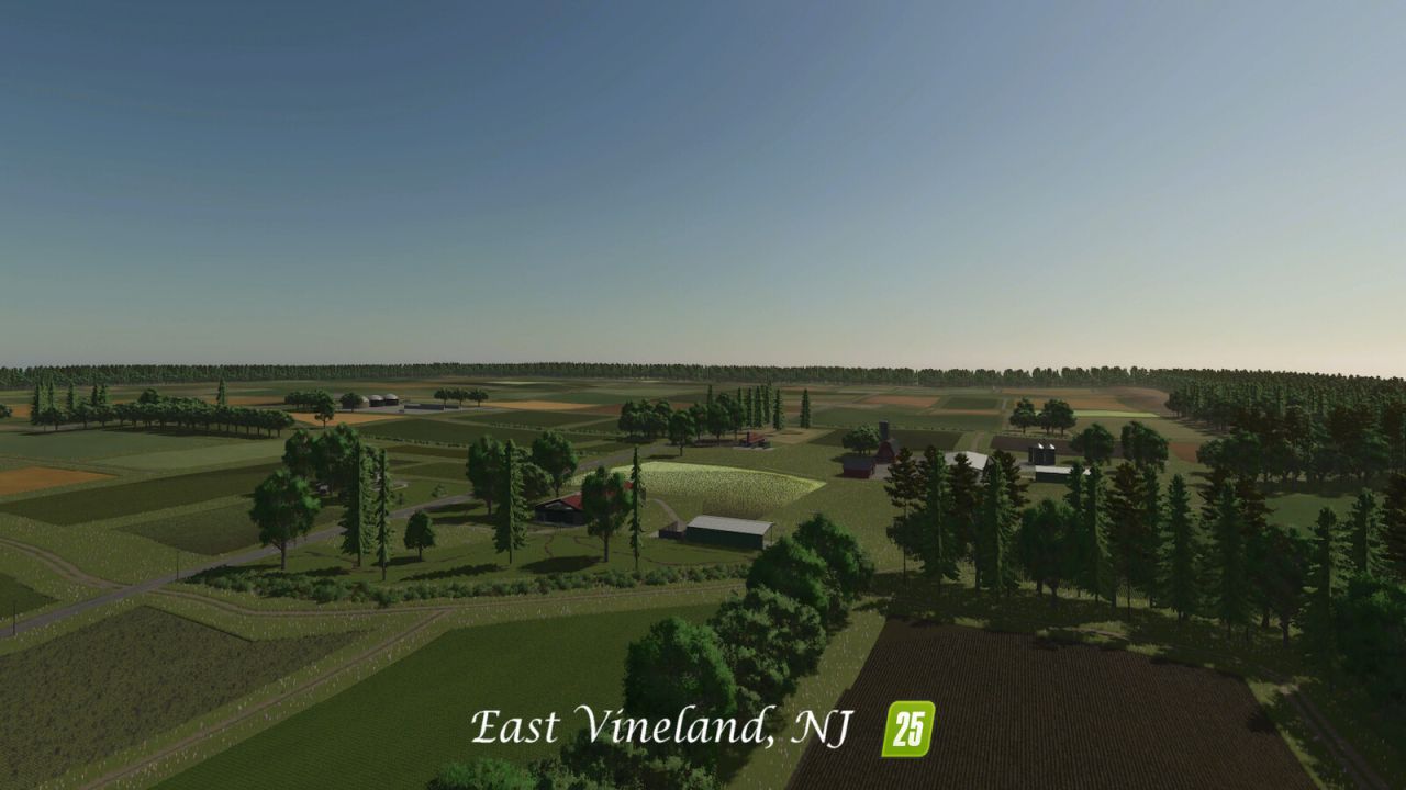Реалістична USA Карта East Vineland, NJ (USA) для Farming Simulator 25 — 120 Полів і Виробництва