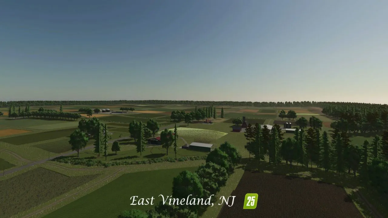 Реалістична USA Карта East Vineland, NJ (USA) для Farming Simulator 25 — 120 Полів і Виробництва