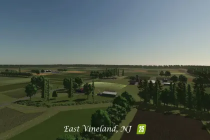 Реалістична USA Карта East Vineland, NJ (USA) для Farming Simulator 25 — 120 Полів і Виробництва