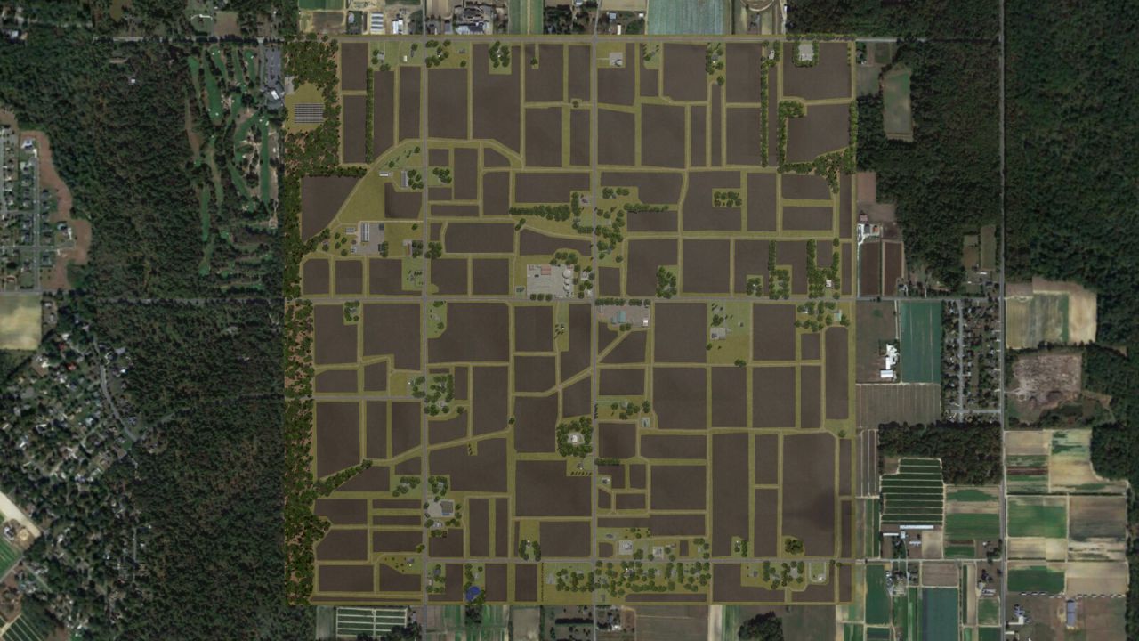 Realistische USA Karte East Vineland, NJ (USA) für Farming Simulator 25 — 120 Felder und Produktionen