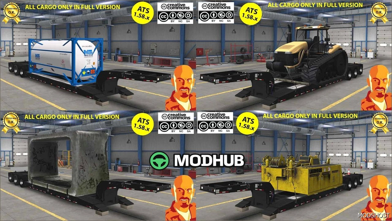 Причеп Etnyre Black Hawk Lowboy для American Truck Simulator