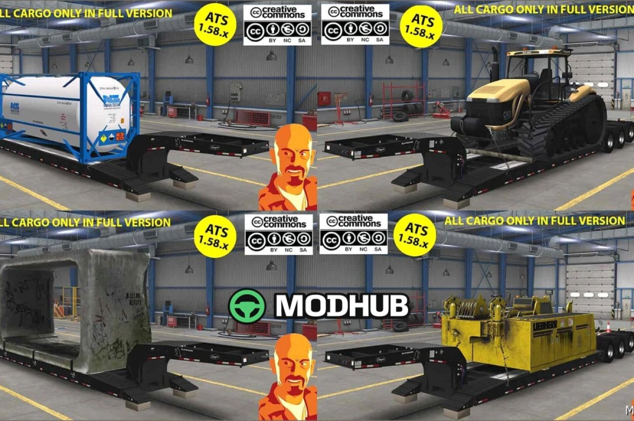 Причеп Etnyre Black Hawk Lowboy для American Truck Simulator