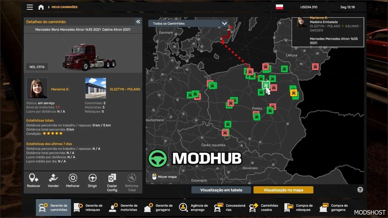 Профіль Mercedes Benz Atron 1635 для Euro Truck Simulator 2
