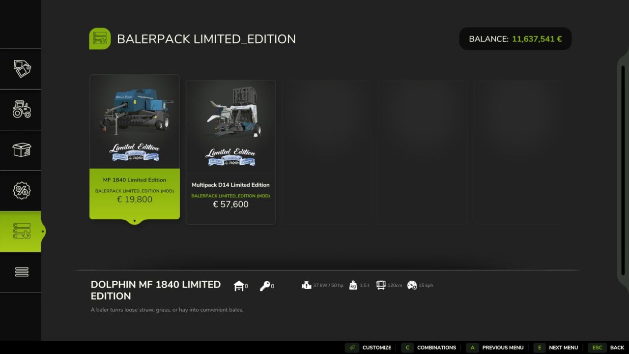 Пакет прес-підбирачів Limited Edition для Farming Simulator 25