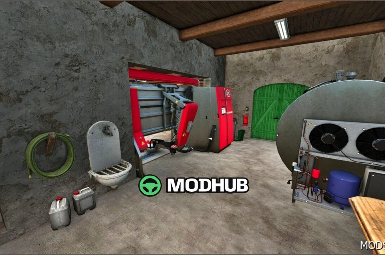 Стара корівник з місцем для зберігання для Farming Simulator 25