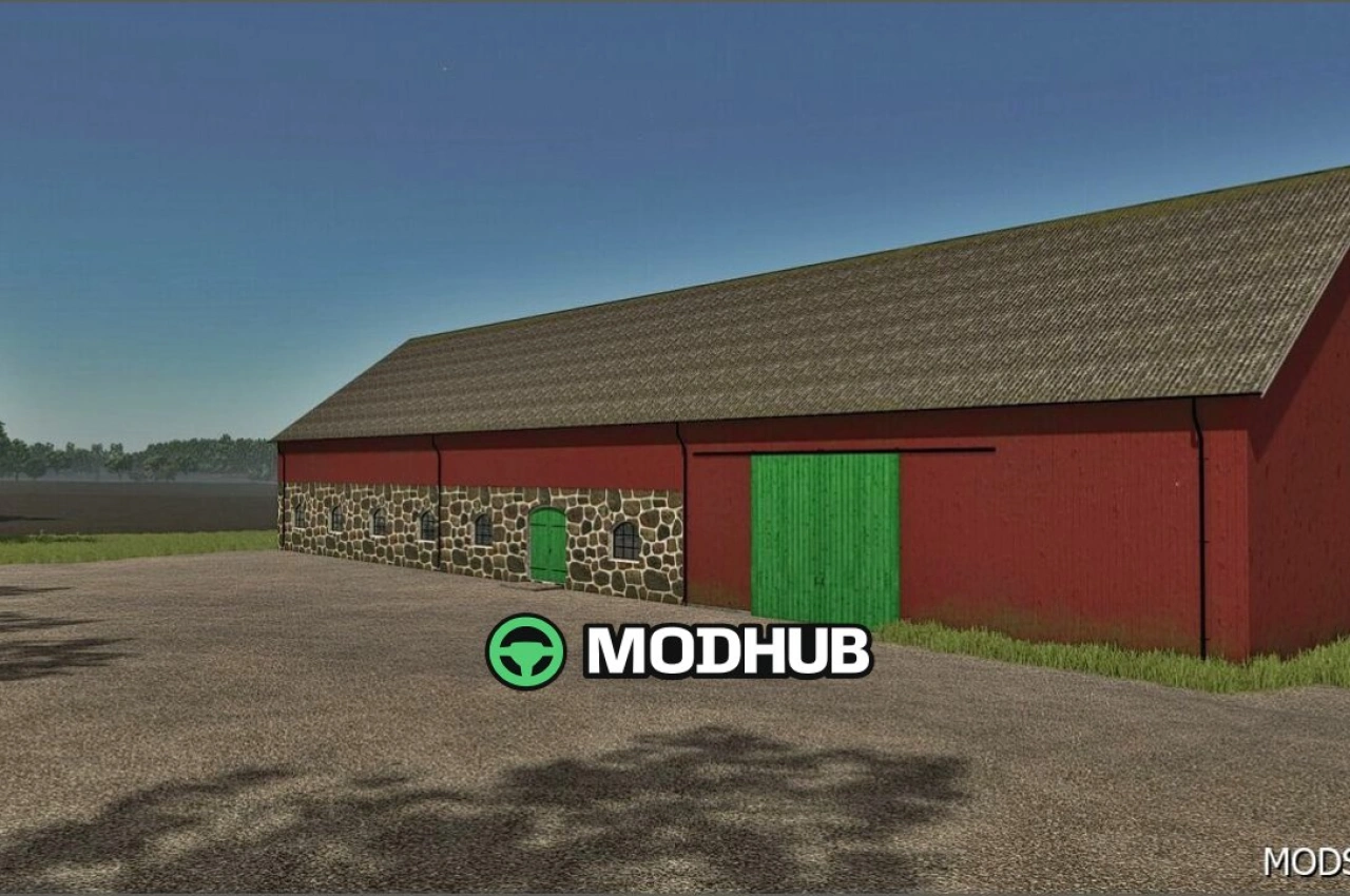 Стара корівник з місцем для зберігання для Farming Simulator 25