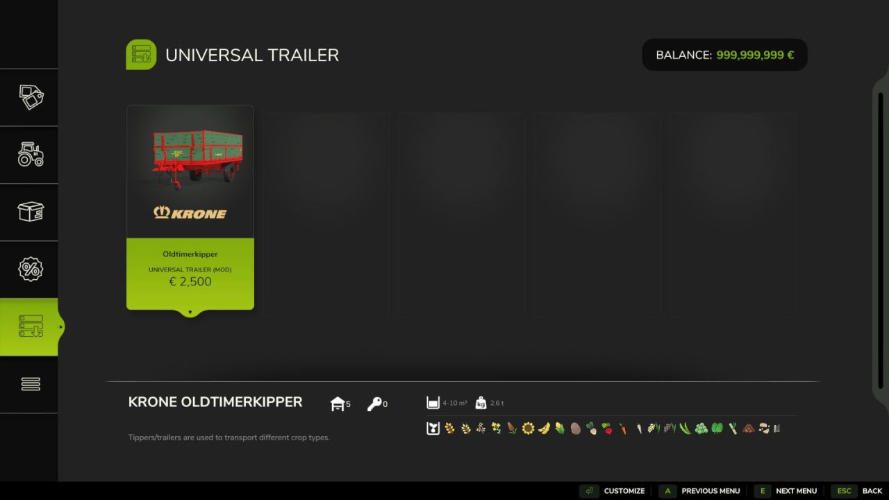 Old Universal Trailer for Farming Simulator 25