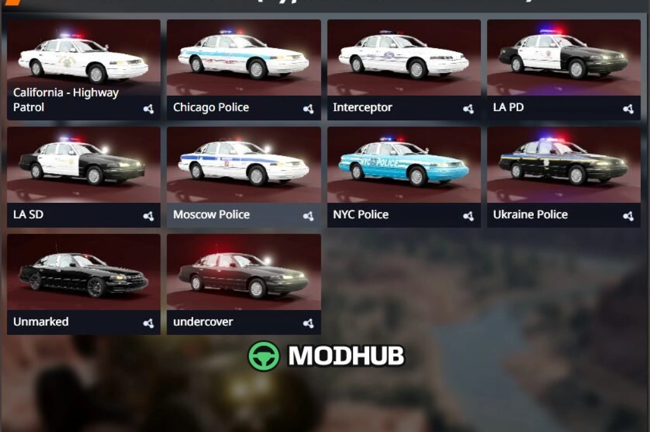 Поліцейські автомобілі American Pack для BeamNG.drive