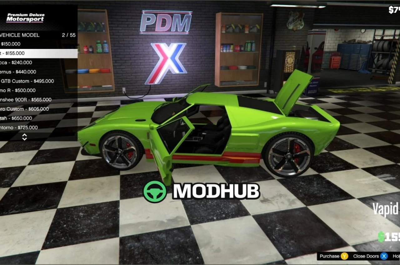 Скрипт мод для ринку автомобілів для GTA 5