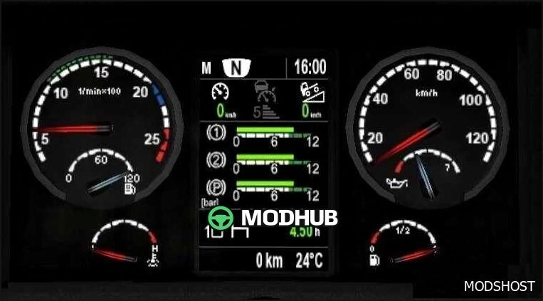 Приладова панель Scania R & Streamline для Euro Truck Simulator 2